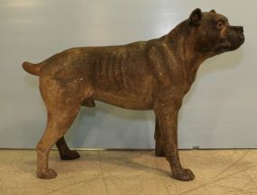 French Terra-cotta dog with glass eyes - Boxer