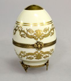 24K Gold Plated Limoge Egg with Couple Inside
