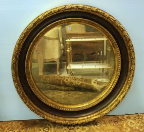Large Round Giltwood Panache Laurel Mirror