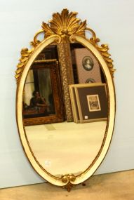 Oval Gilt and Painted Mirror