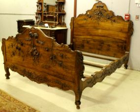 19th Century Carved Country French Bed