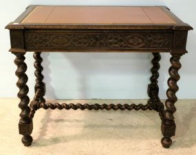 Louis XIII leather top desk