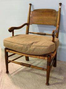 Wide Rush Seat French Walnut Chair