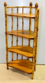 Bee Hive Finial Corner Bamboo Shelf