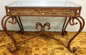 Iron and Glass Top End Table