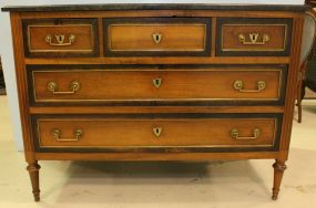 18th Century Louis XIV Walnut Commode with Black Marble Top