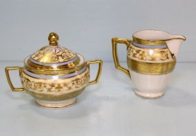 Raynaud Limoges China Sheherazade Pattern Creamer and Sugar