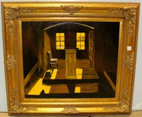 Contemporary Painting of Chair in the Hall by Larry Sartin