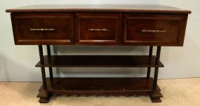 Mahogany Three Drawer Console