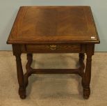 Square Oak One Drawer Side Table