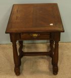 Square Oak One Drawer Side Table