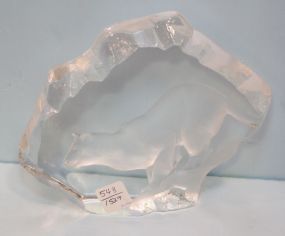 Signed Glass Artwork of Bear