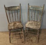Two Painted Kitchen Chairs
