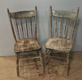 Two Painted Kitchen Chairs