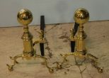 Pair of Large Brass Andirons