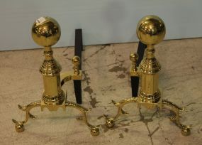 Pair of Large Brass Andirons