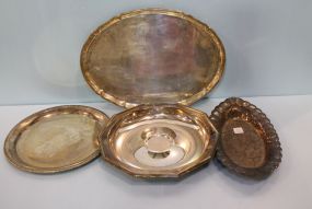 Group of Four Silverplate Trays