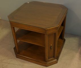 Octagon Shape Glass Top End Table