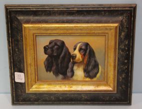 Painting of Two Dogs on Board