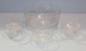 Crystal Salad Bowl & Five Small Bowls