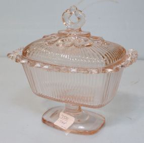 Footed Depression Glass Candy Dish