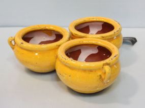 Triple Yellow Ceramic Flower Pot