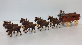 Cast Iron Budweiser Horse and Wagon