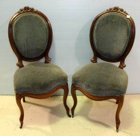 Pair of Victorian Medallion Back Side Chairs