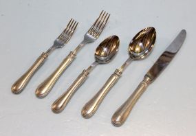 Inox Silverplate Flatware.  59 Pieces.