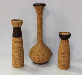 Three Woven Candlesticks