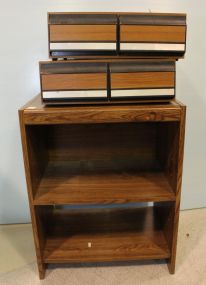 Two Shelf Stand & Two Cassette Tape Boxes