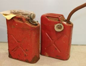 Two Painted Gas Cans