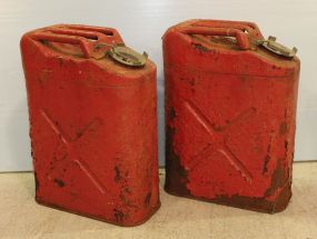 Two Painted Gas Cans
