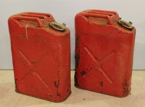 Two Painted Gas Cans