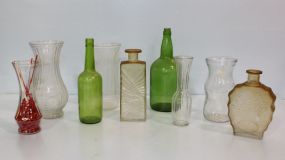 Group of Nine Glass Bottles