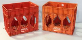 Two Orange Plastic Crates