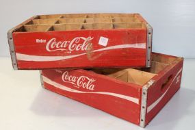 Two Wood Coca Cola Carriers 