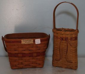 1989 Christmas Longaberger Basket & Made by Elizabeth Basket