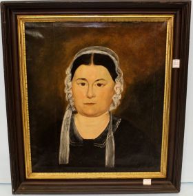 Early New England Oil Painting of Plantation Lady