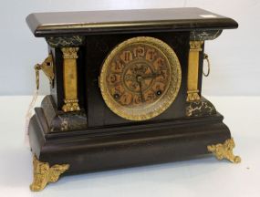 Early 20th Century Black Slate Mantel Clock