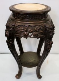 19th Century Carved Marble Top Oriental Stand