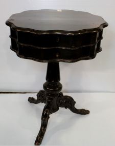Victorian Ebonized Lift Top Sewing Table
