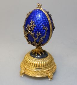 Faberge Firebird Blue Enamel Egg