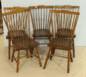 Set of Five Early Primitive Windsor Chairs