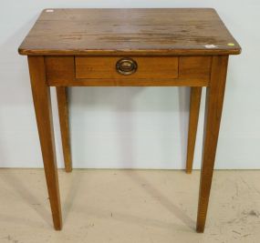 One Drawer Straight Leg Pine Side Table