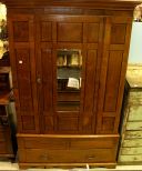 High Style English Oak Pegged Single Door Armoire