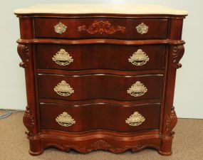 Pulaski Marble Top Four Drawer Bedside Table