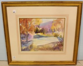 Watercolor of Stream Signed Edwina Goodman