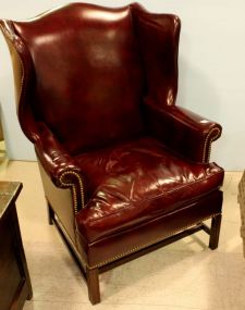 Faux Leather Wing Chair