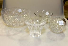 Crystal Bowl & Three Other Smaller Bowls